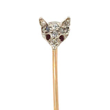 Diamond Set Fox Head Tie Pin