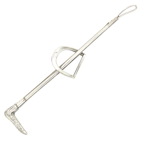 Silver Whip & Stirrup Iron Brooch