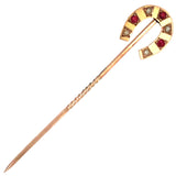 Ruby & Pearl Horse Shoe Tie Pin