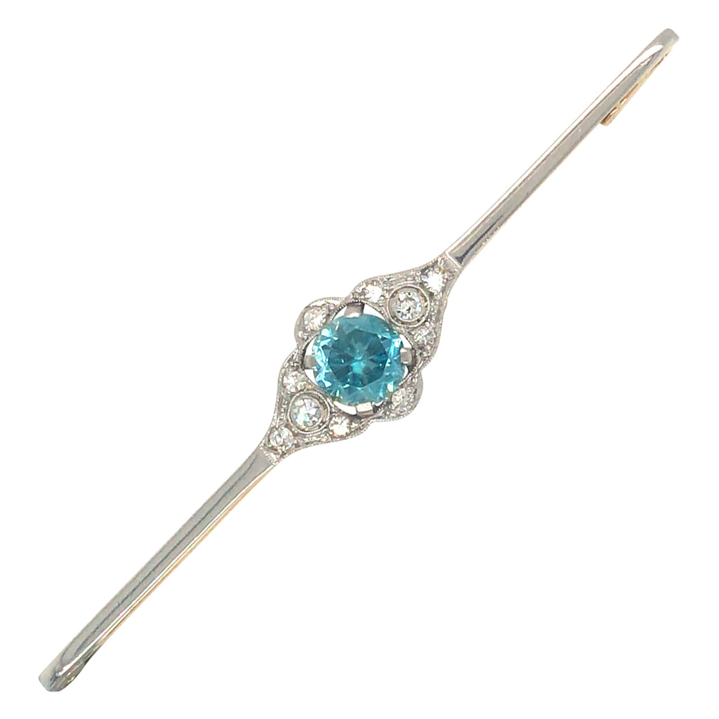 Diamond & Blue Zircon Stock Pin