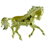 Vintage Gold and Diamond Horse Brooch