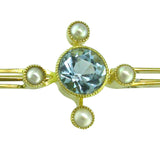 Vintage Aquamarine and Pearl Stock Pin