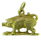 Hallmarked Gold Vintage Pig Charm