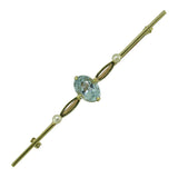 Vintage Aquamarine, Diamond and Pearl Stock Pin