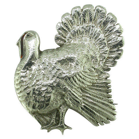 Hallmarked Silver Turkey Brooch